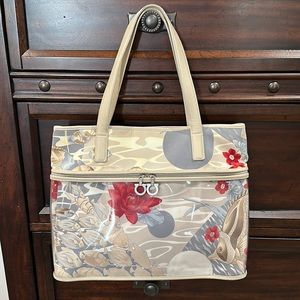SALVATORE FERRAGAMO FLOWER LOTUS FISH PRINT GUC AUTHENTIC